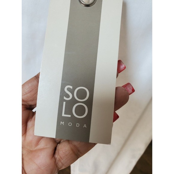 Solo Hoda White Women's Cotton Dress Staight Leg Casual Pant Size 8 - Picture 9 of 11